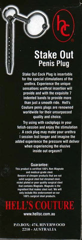 Stake Out Penis Plug with Glans Ring